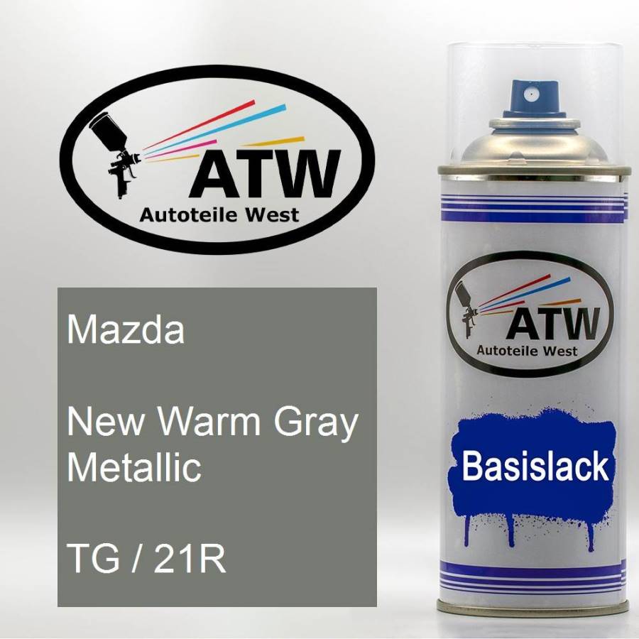 Mazda, New Warm Gray Metallic, TG / 21R: 400ml Sprühdose, von ATW Autoteile West.